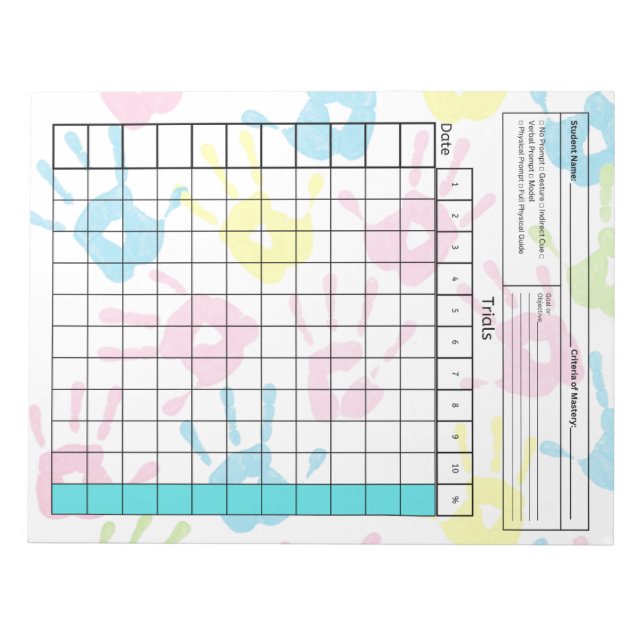 Essential SpEd Tool: Blank Data Sheet (Trials) Notepad (Front)