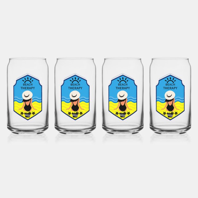 Essential Summer Beach  Can Glass (Front)