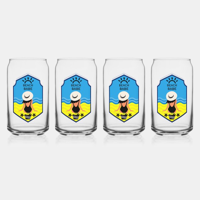 Essential Summer Beach  Can Glass (Front)