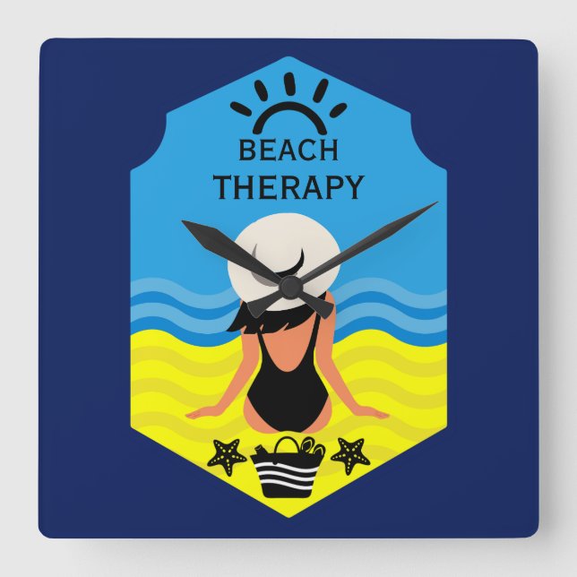 Essential Summer Beach  Square Wall Clock (Front)