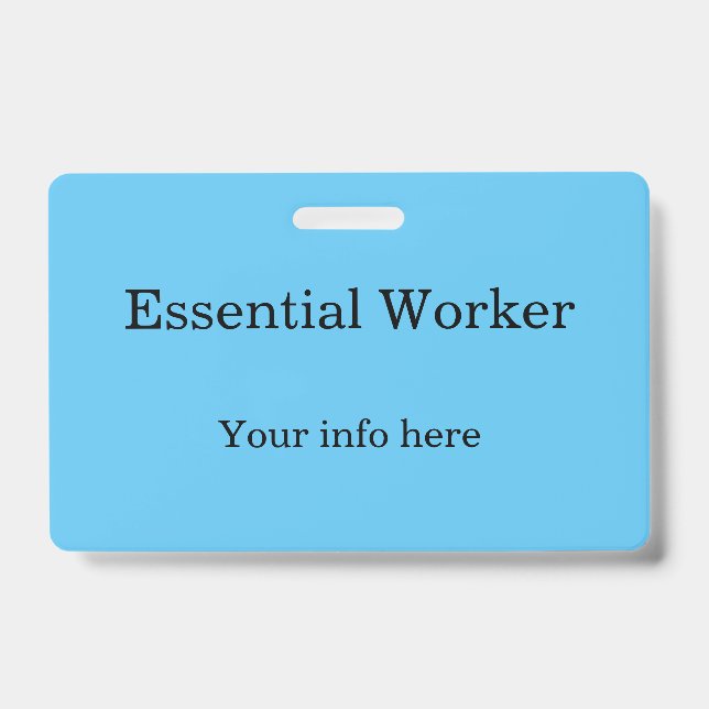 Essential Worker ID Badge (Front)
