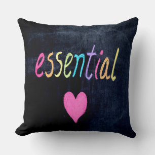 Essential Worker Support Heart on Chalk Board Cushion