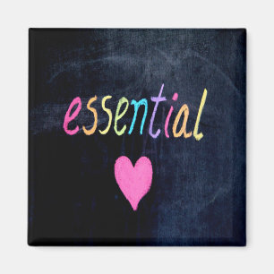 Essential Worker Support Heart on Chalk Board Magnet