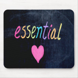Essential Worker Support Heart on Chalk Board Mouse Pad