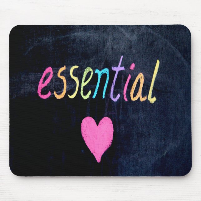 Essential Worker Support Heart on Chalk Board Mouse Pad (Front)