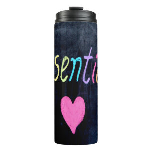 Essential Worker Support Heart on Chalk Board Thermal Tumbler