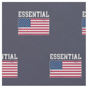 Essential Worker USA American Flag Covid 19 Fabric