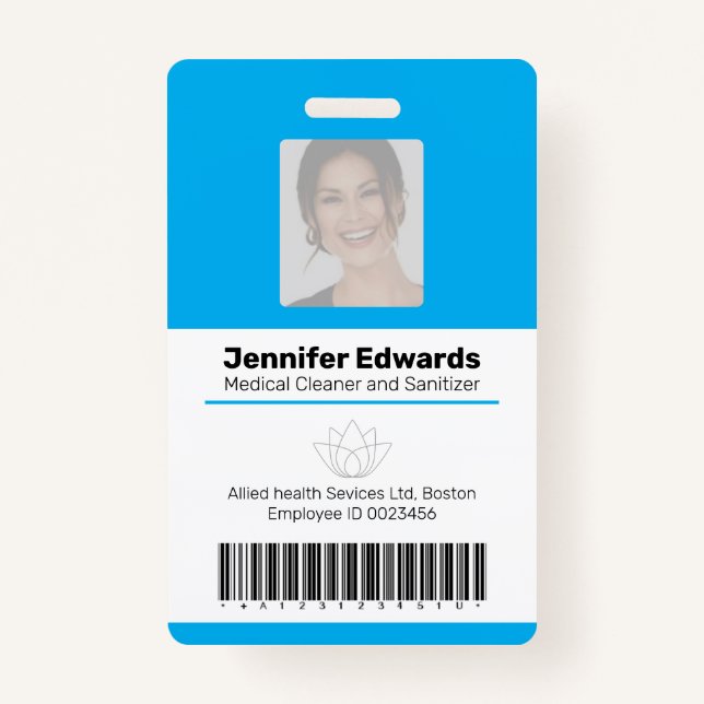 Essential workers identification ID barcode entry ID Badge (Front)
