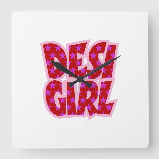 Essentials Bollywood Inspired Gifts Square Wall Clock (Front)