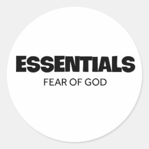 essentials fear of god classic round sticker