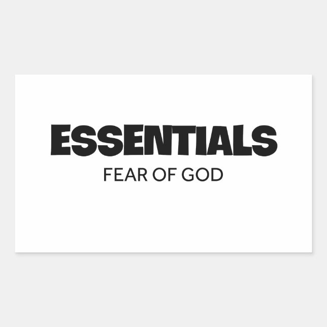 essentials fear of god rectangular sticker (Front)