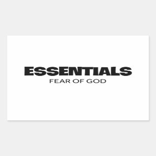 essentials fear of god rectangular sticker