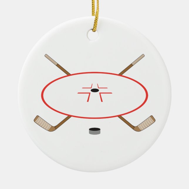 essentials of ice hockey ceramic tree decoration (Front)
