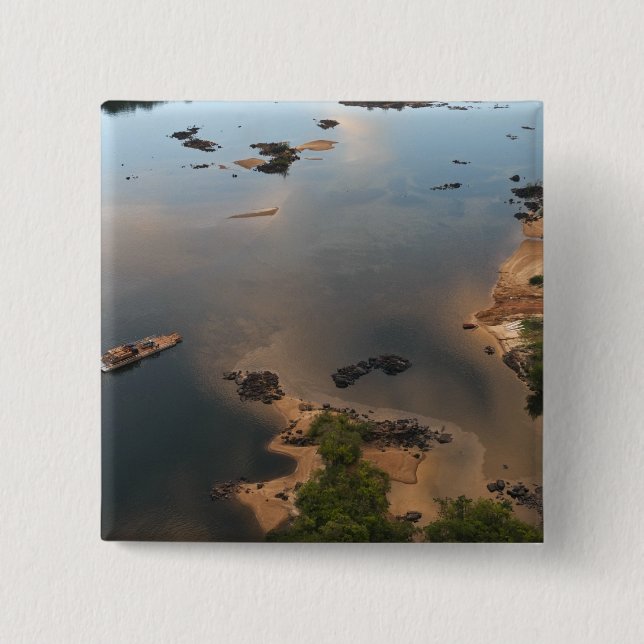 Essequibo River, longest river in Guyana, and 2 15 Cm Square Badge (Front)