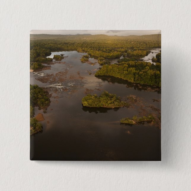 Essequibo River, longest river in Guyana, and 4 15 Cm Square Badge (Front)