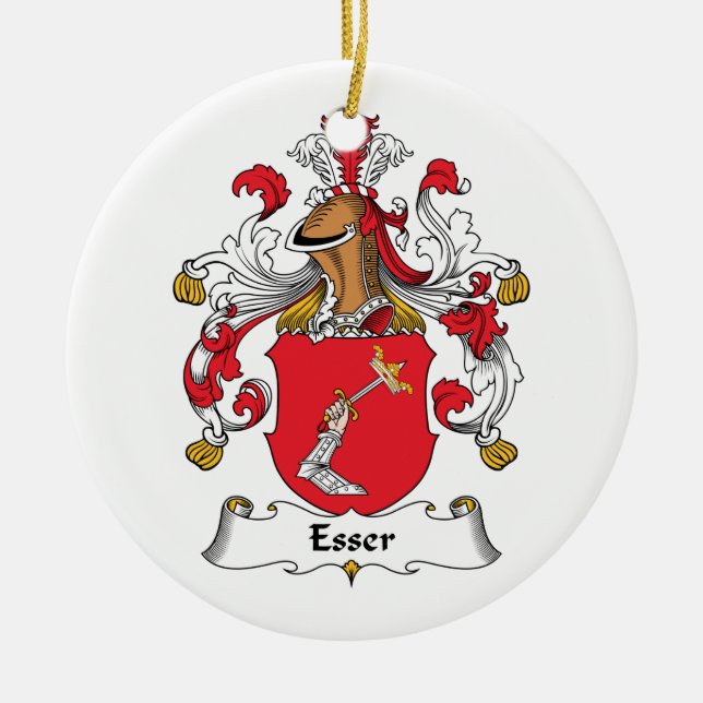Esser Family Crest Ceramic Ornament (Front)
