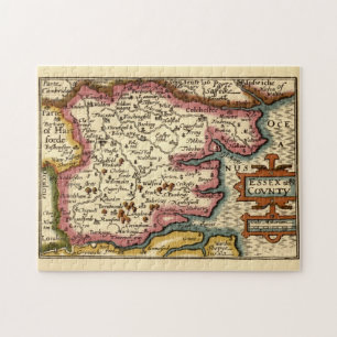 Essex County England Old Antiquarian Atlas Map Jigsaw Puzzle