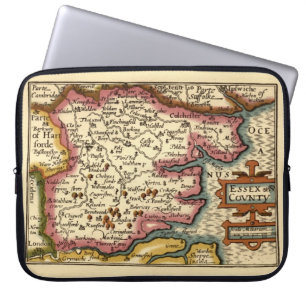 Essex County England Old Antiquarian Atlas Map Laptop Sleeve
