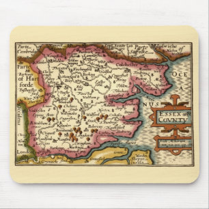 Essex County England Old Antiquarian Atlas Map Mouse Pad