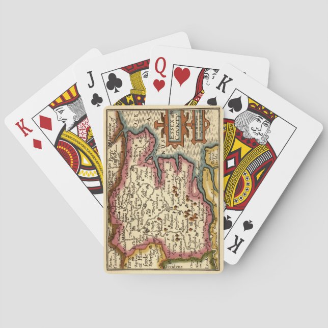 Essex County England Old Antiquarian Atlas Map Playing Cards (Back)
