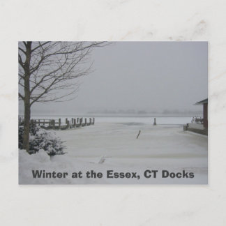 Essex Dock, Winter at the Essex, CT Docks Postcard