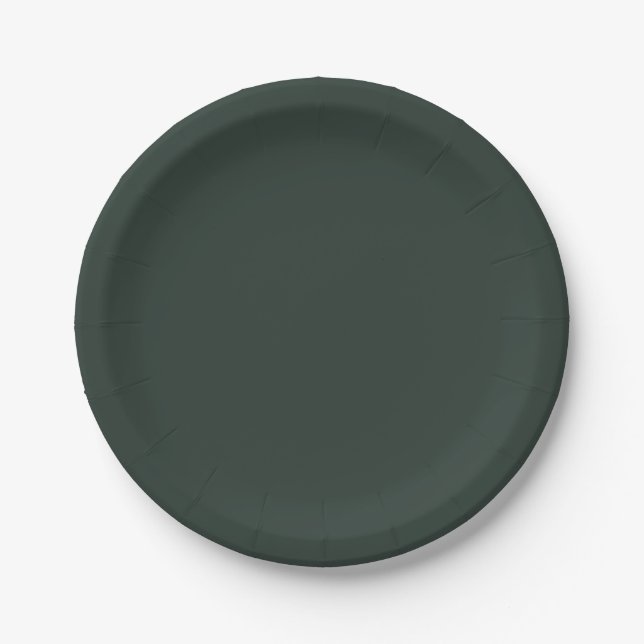 Essex Green Solid Colour Paper Plate (Front)