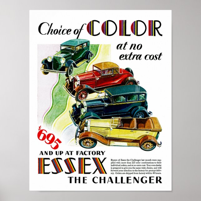 Essex The Challenger Automobile Poster (Front)