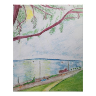Essex / westcliff /Cliff Seascape Poster