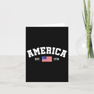 Est 1776 Patriotic Us American Flag 4th Of July Am Card