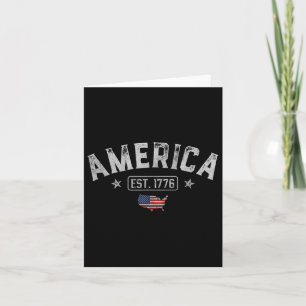 Est 1776 Patriotic Us American Flag 4th Of July Am Card