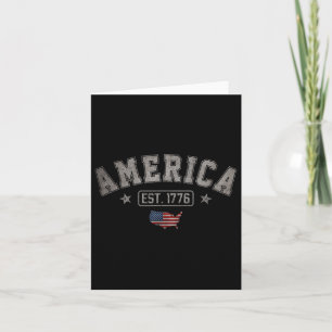 Est 1776 Patriotic Us American Flag 4th Of July Am Card
