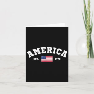 Est 1776 Patriotic Us American Flag 4th Of July Am Card