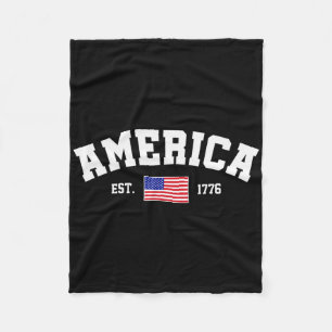 Est 1776 Patriotic Us American Flag 4th Of July Am Fleece Blanket