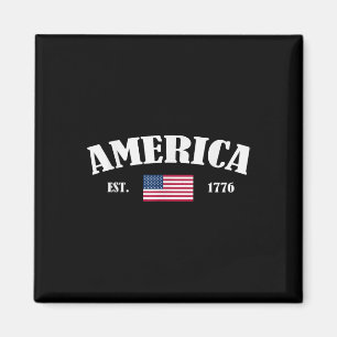 Est 1776 Patriotic Us American Flag 4th Of July Am Magnet