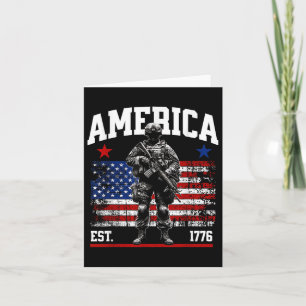 Est 1776 Patriotic Us American Vintage Flag 4th Of Card