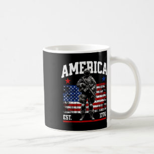 Est 1776 Patriotic Us American Vintage Flag 4th Of Coffee Mug