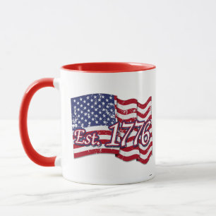 Est. 1776 USA Flag - distressed Mug