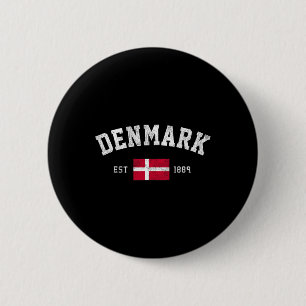 Est. 1889 Danish Flag Independence Day 6 Cm Round Badge