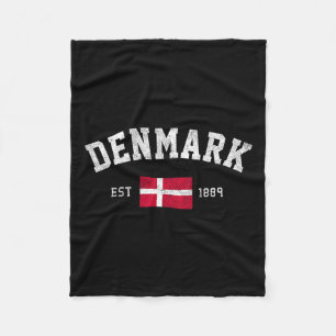 Est. 1889 Danish Flag Independence Day Fleece Blanket