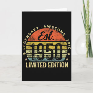 Est 1950 Limited Edition 75th Birthday Vintage 75 Card