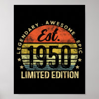 Est 1950 Limited Edition 75th Birthday Vintage 75