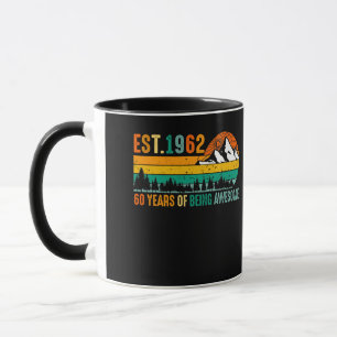 Est. 1962 60 Years of Being Awesome Vintage 60th Mug