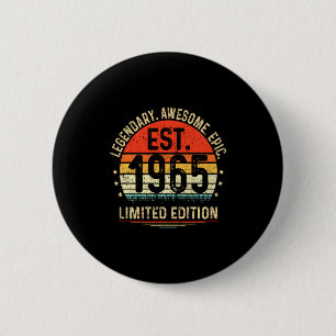 Est 1965 Vintage 1965 56th Birthday T Shirt 6 Cm Round Badge