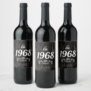 Est. 1968 A Vintage Year Wine Label