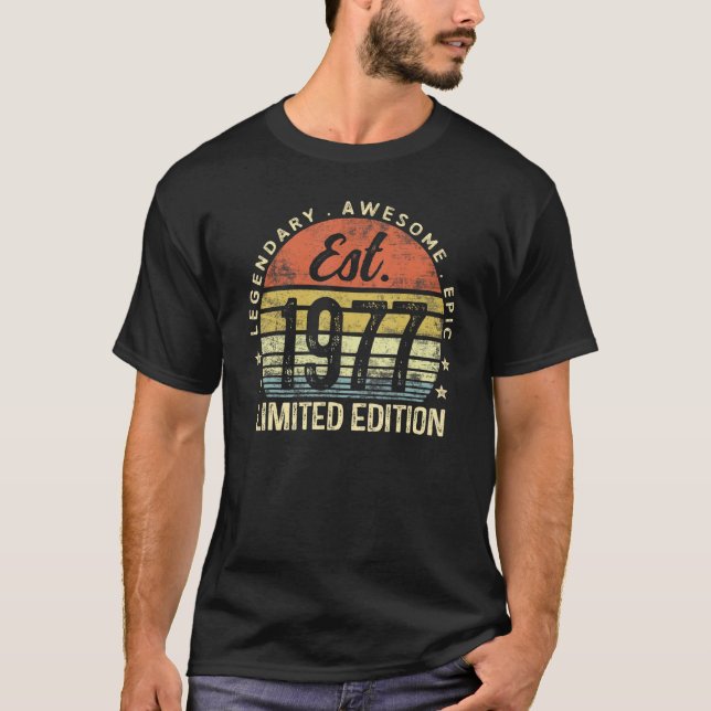 Est 1977 Limited Edition 45th Birthday  45 Year Ol T-Shirt (Front)
