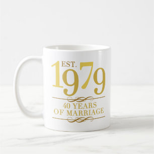 Est. 1979 40th Wedding Anniversary Coffee Mug