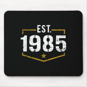 Est 1985 Vintage Style Established 1985 Birthday T Mouse Pad