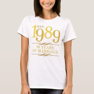 Est. 1989 30th Wedding Anniversary T-Shirt