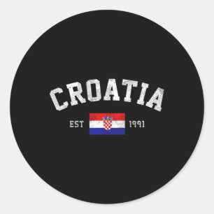 Est. 1991 Croatian Flag Independence Day Classic Round Sticker