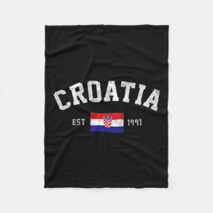 Est. 1991 Croatian Flag Independence Day  Fleece Blanket